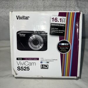 Vivitar ViviCam S525 Digital Camera 16.1MP Purple Open Box Point Shoot Compact